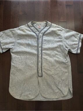 Vintage Dodge Davis 1940’s Wool Baseball Jersey Grey & Navy Stitch True Vintage